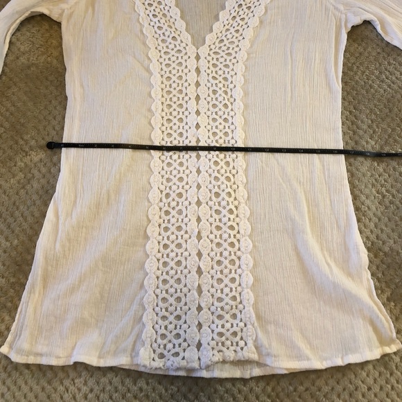Crochet Trimmed Beach Cover Up Tunic - Picture 5 of 12